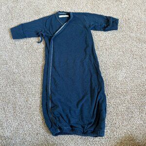 Beba Bean Baby Bamboo Kimono Sleep Bag Newborn Navy Blue Unisex Foldover Mitts